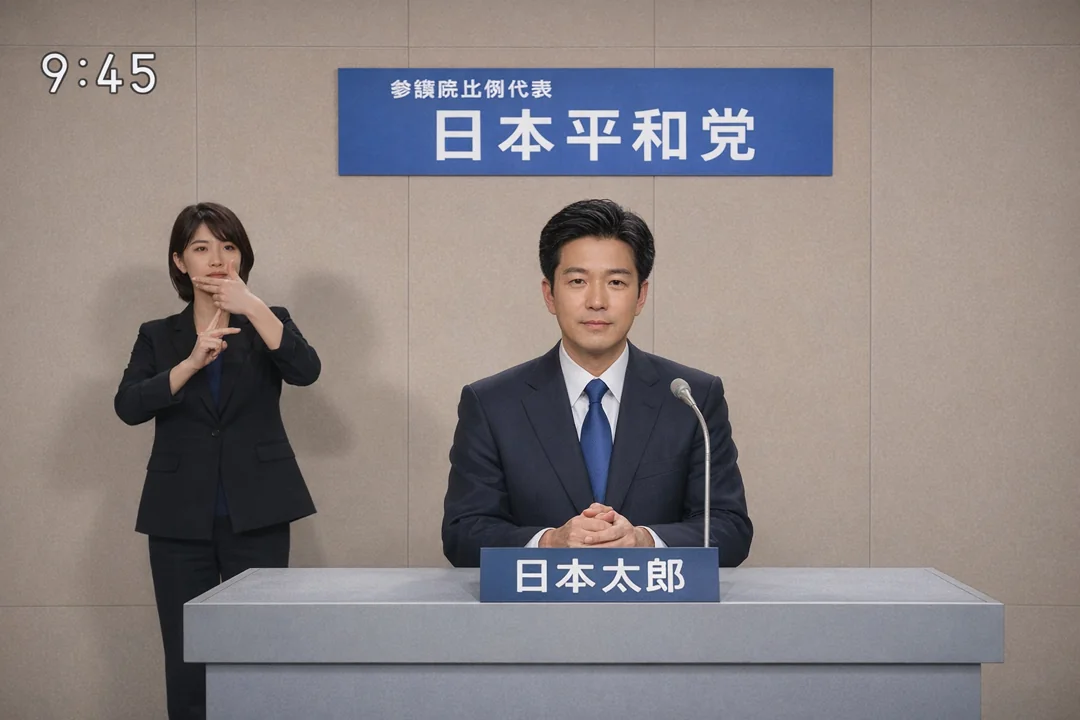 政見放送プロンプター設置例